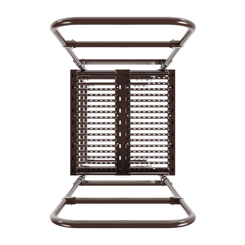 Лестница пожарная П1-1 с площадкой переходной 800х800мм BORGE, Н-1м, W-0.8м, оцинк., коричневый шоколад (RAL 8017)