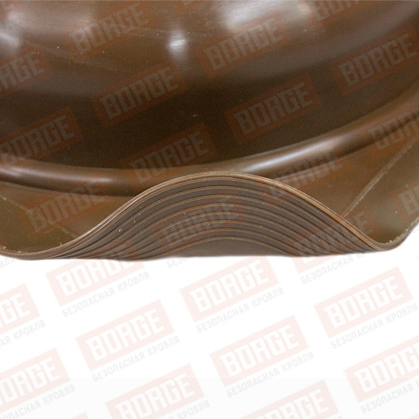 Проходка кровельная прямая №7 BORGE (d=160-220, 365х365mm, RAL 8017 коричневый), силикон