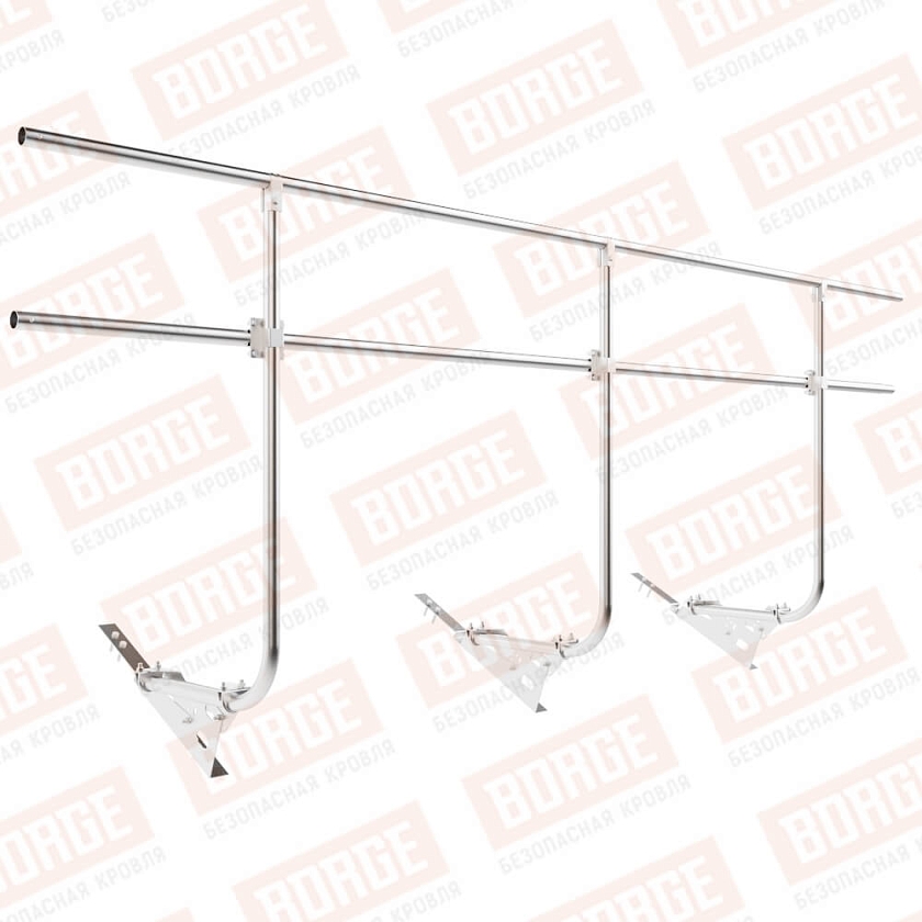 Ограждение кровельное BORGE H-120см, 3м, для композитной черепицы, цинк