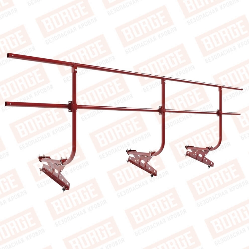 Ограждение кровельное BORGE H-90см, 3м, коричнево-красный (RAL 3011)