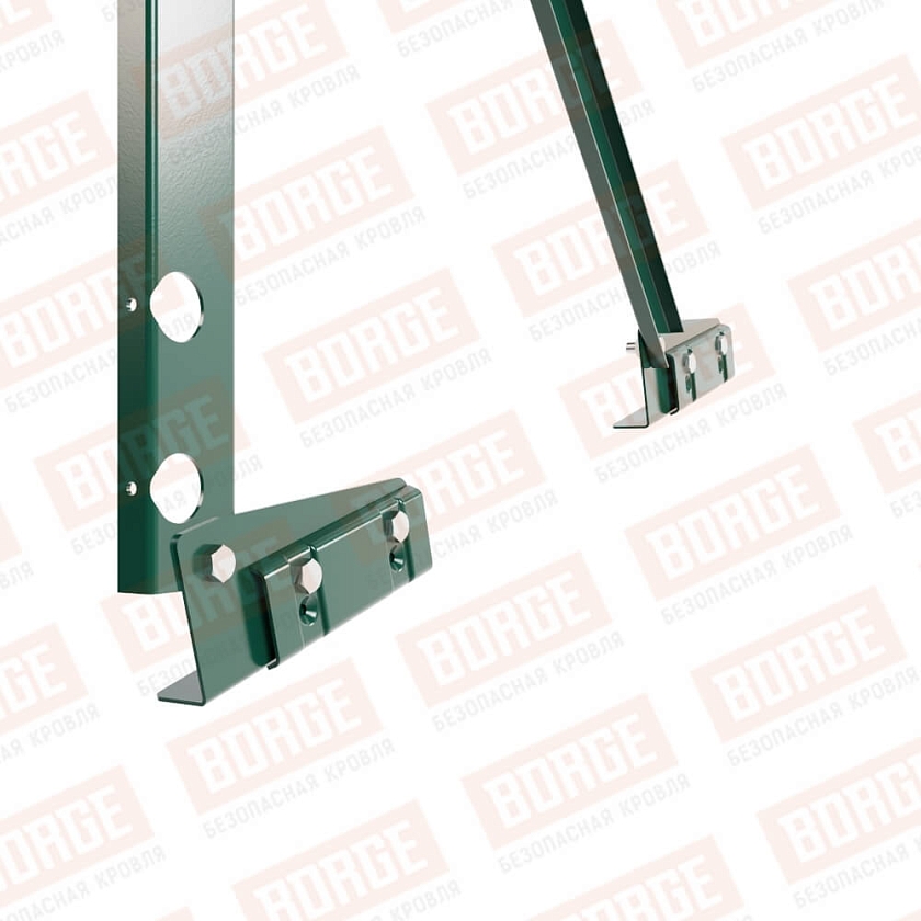 Ограждение кровельное Русский Рубеж H-90см, 3м, для фальцевой кровли, зеленый мох (RAL 6005)