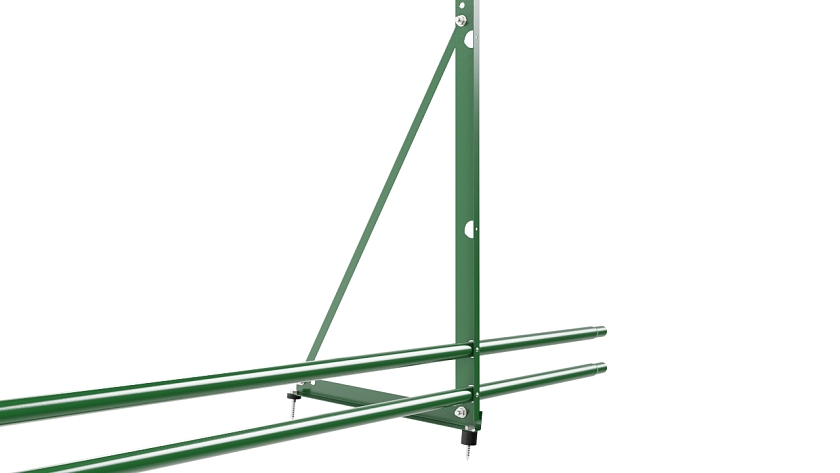 Ограждение кровельное NewLine H-120см, 3м, лиственно-зеленый (RAL 6002), с двумя доп. трубами