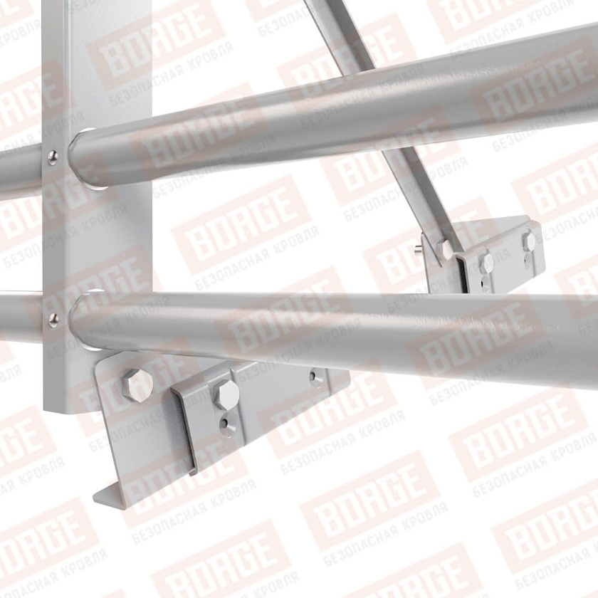 Ограждение декоративное NewLine H-60см, 3м, для фальц. кров., сигнально-серый (RAL 7004), с двумя доп. трубами