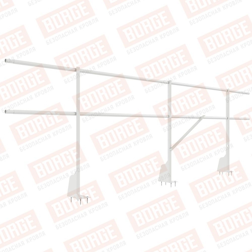 Ограждение плоских кровель NewLine Н-90, 3м, верхнее крепление, сигнально-белый (RAL 9003)