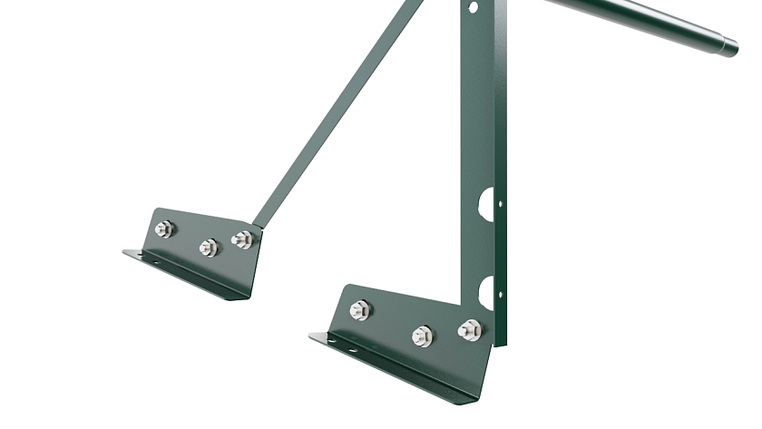 Ограждение кровельное NewLine H-60см, 3м, для фальцевой кровли, зеленый мох (RAL 6005)