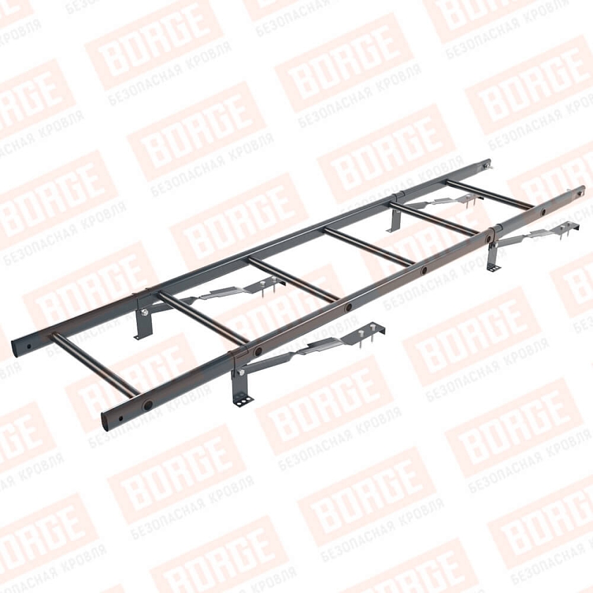 Комплект лестница кровельная BORGE 1,8м, для штучной черепицы, антрацитово-серый (RAL 7016)