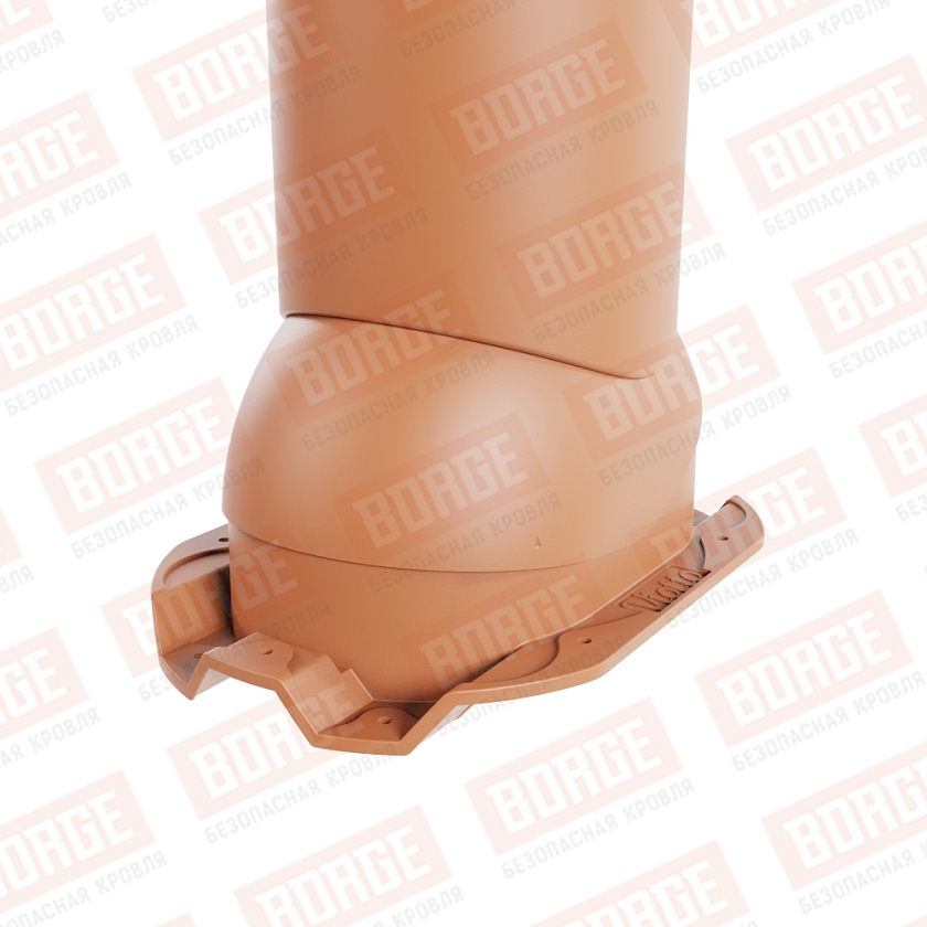 Труба вентиляционная Viotto, для профнастила С21, d-125мм, неутепленная, терракотовый (RAL 8004)