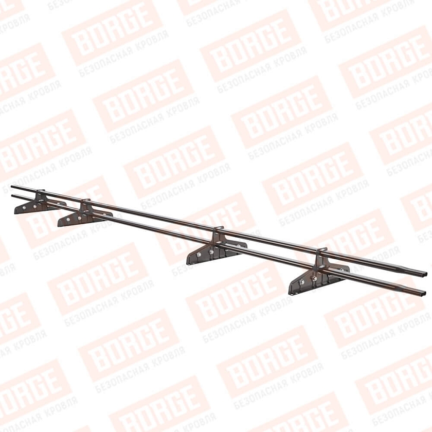 Снегозадержатель трубчатый Русский Рубеж 20х40мм, 3м, 4 опоры, для фальц. кровли, окрашенный (NL-805)