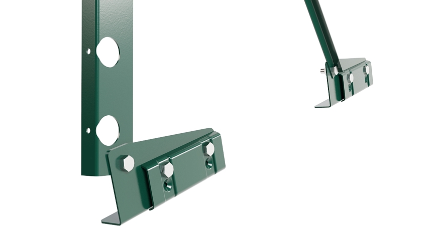 Ограждение кровельное NewLine H-120см, 3м, для фальцевой кровли, зеленый мох (RAL 6005)