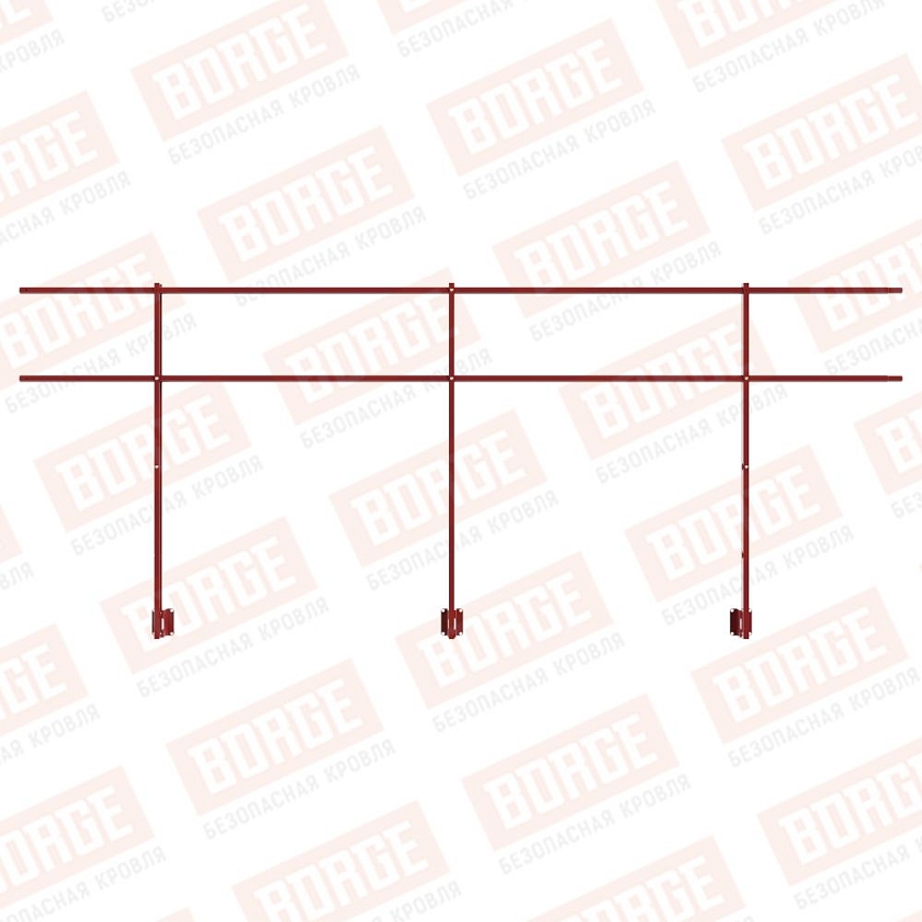Ограждение парапетное NewLine H-120см, 3м, коричнево-красный (RAL 3011)