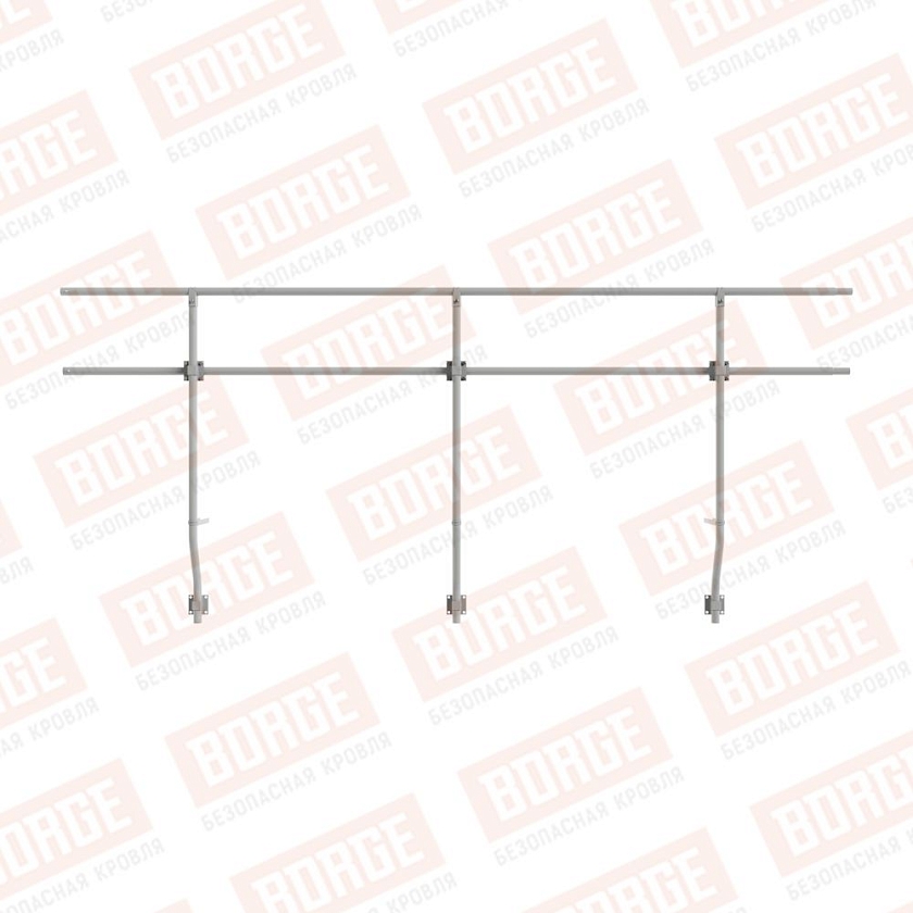 Ограждение парапетное BORGE H-90см, 3м, бело-алюминиевый (RAL 9006)