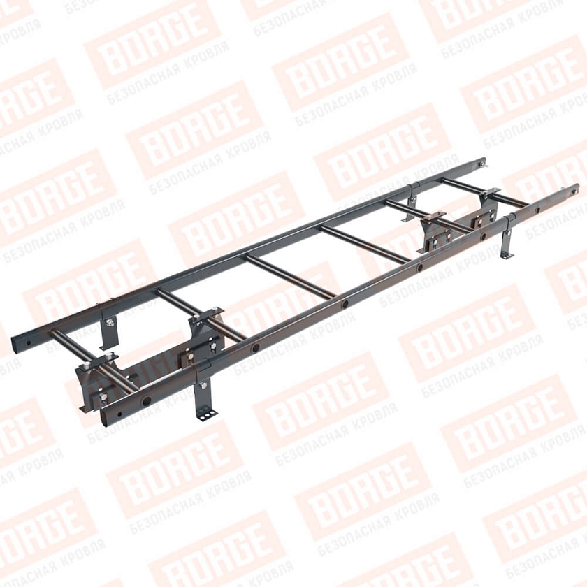 Комплект лестница кровельная NewLine 1,8м, для фальцевой кровли, антрацитово-серый (RAL 7016)