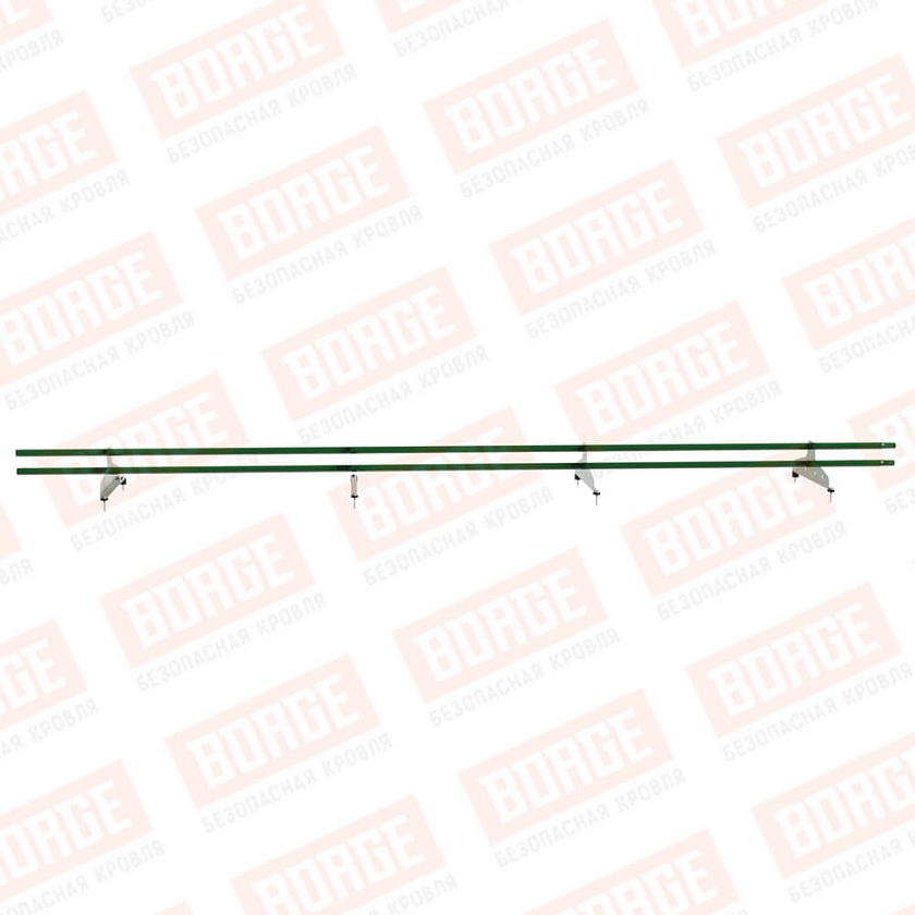 Снегозадержатель трубчатый NewLine 3м, D-25мм, 4 опоры, лиственно-зеленый (RAL 6002)