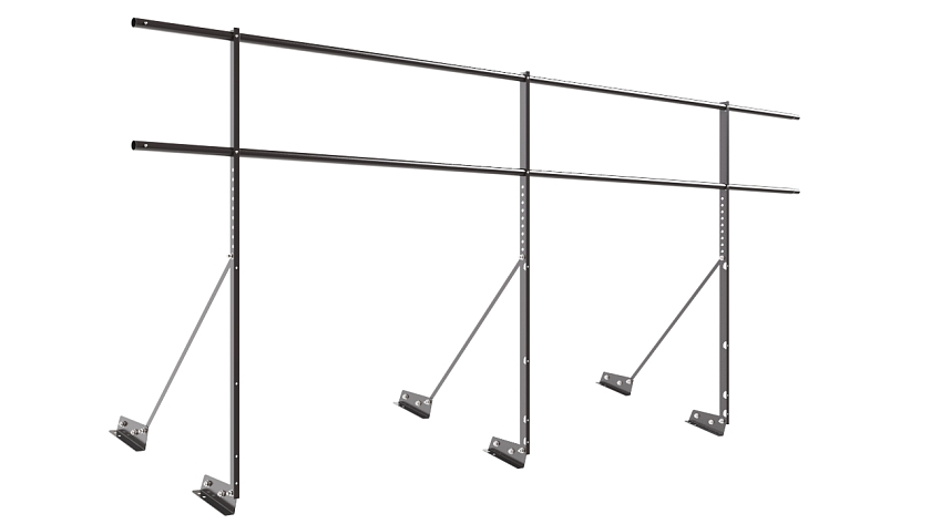 Ограждение кровельное NewLine H-120см, 3м, для фальцевой кровли, серо-коричневый (RR 32)