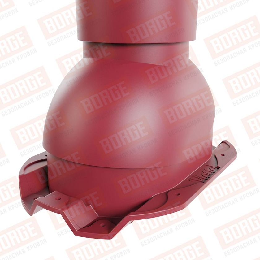 Труба вентиляционная Viotto, для профнастила С21, d-110мм, h-550мм, неутепленная, красное вино (RAL 3005)