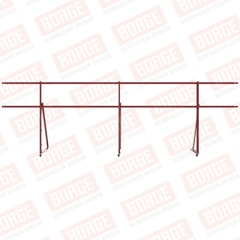 Ограждение кровельное Русский Рубеж H-90см, 3м, коричнево-красный (RAL 3011)