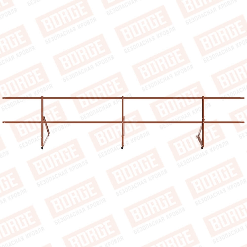Ограждение кровельное Русский Рубеж H-60см, 3м, терракотовый (RAL 8004)