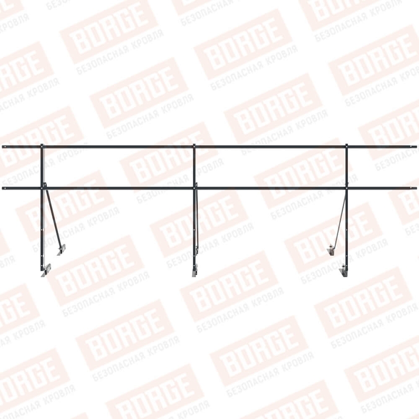 Ограждение декоративное NewLine H-90см, 3м, для фальцевой кровли, антрацитово-серый (RAL 7016)