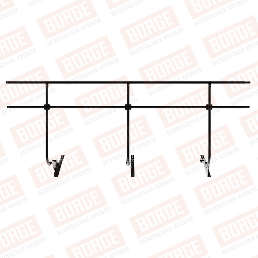 Ограждение кровельное BORGE H-120см, 3м, для черепичной кровли, чёрный (RAL 9005)