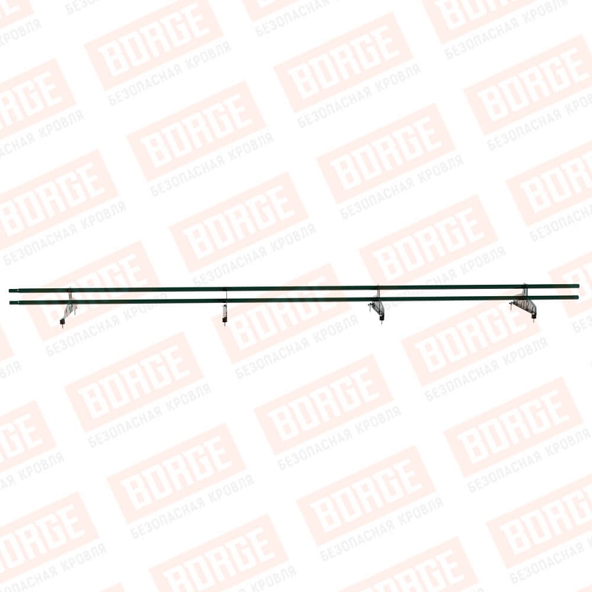 Снегозадержатель трубчатый Русский Рубеж D-25мм, 3м, 4 опоры, зеленый мох (RAL 6005)