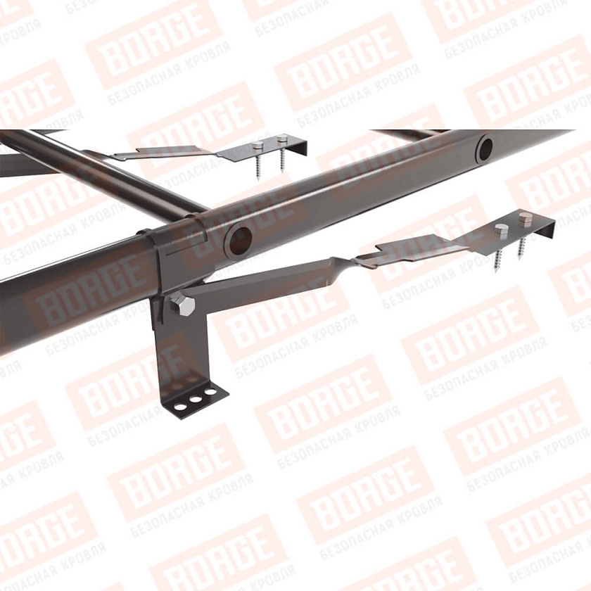 Комплект лестница кровельная BORGE 1,8м, для штучной черепицы, серо-коричневый (RAL 8019)