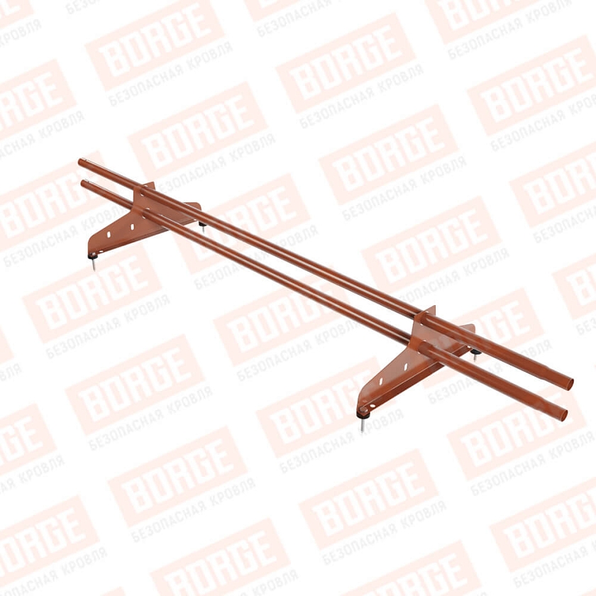 Снегозадержатель трубчатый NewLine 1,5м, D-25мм, 2 опоры, терракотовый (RAL 8004)