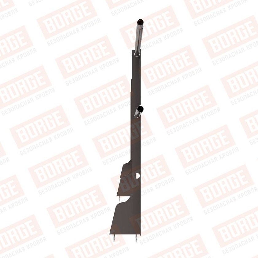 Ограждение плоских кровель Русский Рубеж Н-90, 3м, верхнее крепление, серо-коричневый (RR 32)