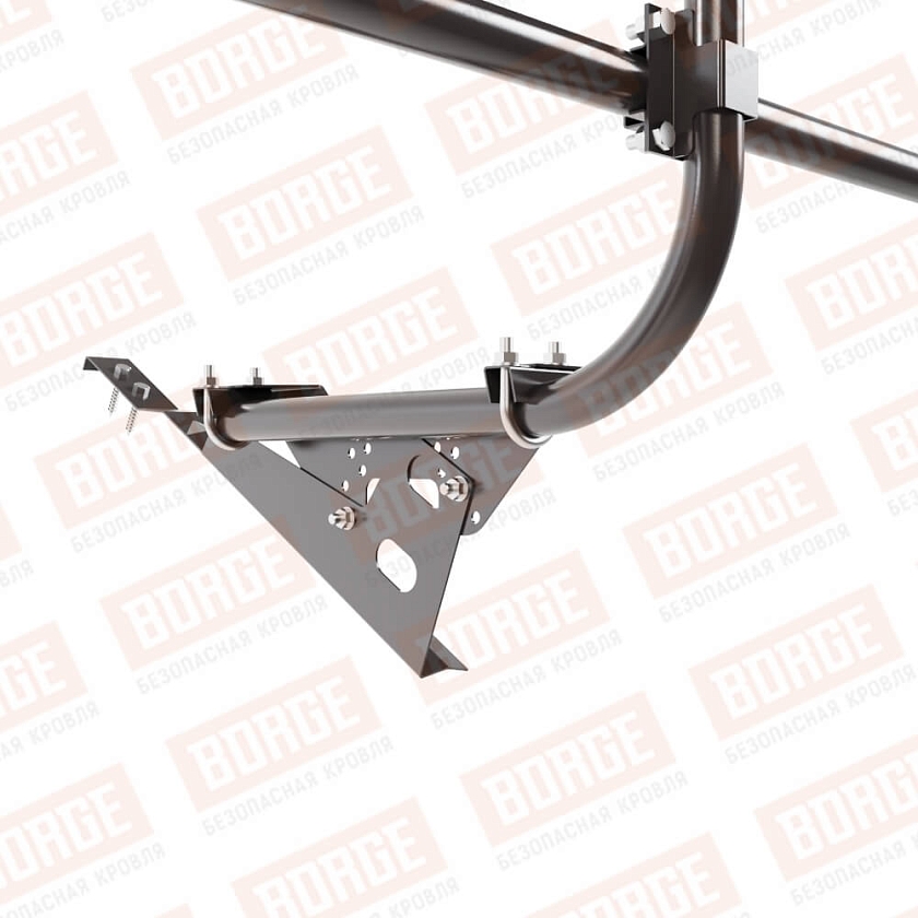 Ограждение кровельное BORGE H-60см, 3м, для черепичной кровли, серо-коричневый (RAL 8019 matt)