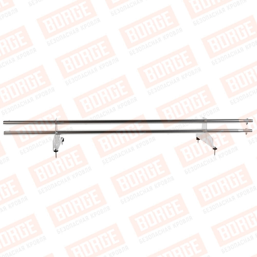 Снегозадержатель трубчатый Русский Рубеж 25х45мм, 1,5м, 2 опоры, цинк