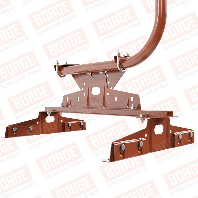 Ограждение кровельное BORGE H-120см, 3м, для  параллельного фальца, терракотовый (RAL 8004)