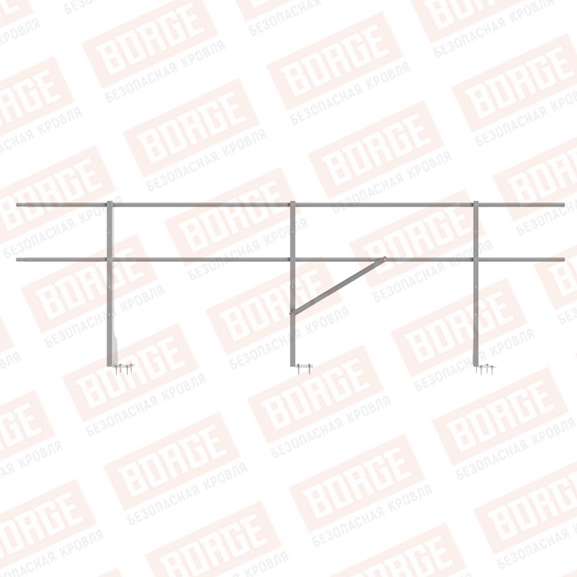 Ограждение плоских кровель NewLine Н-90, 3м, верхнее крепление, сигнально-серый (RAL 7004)