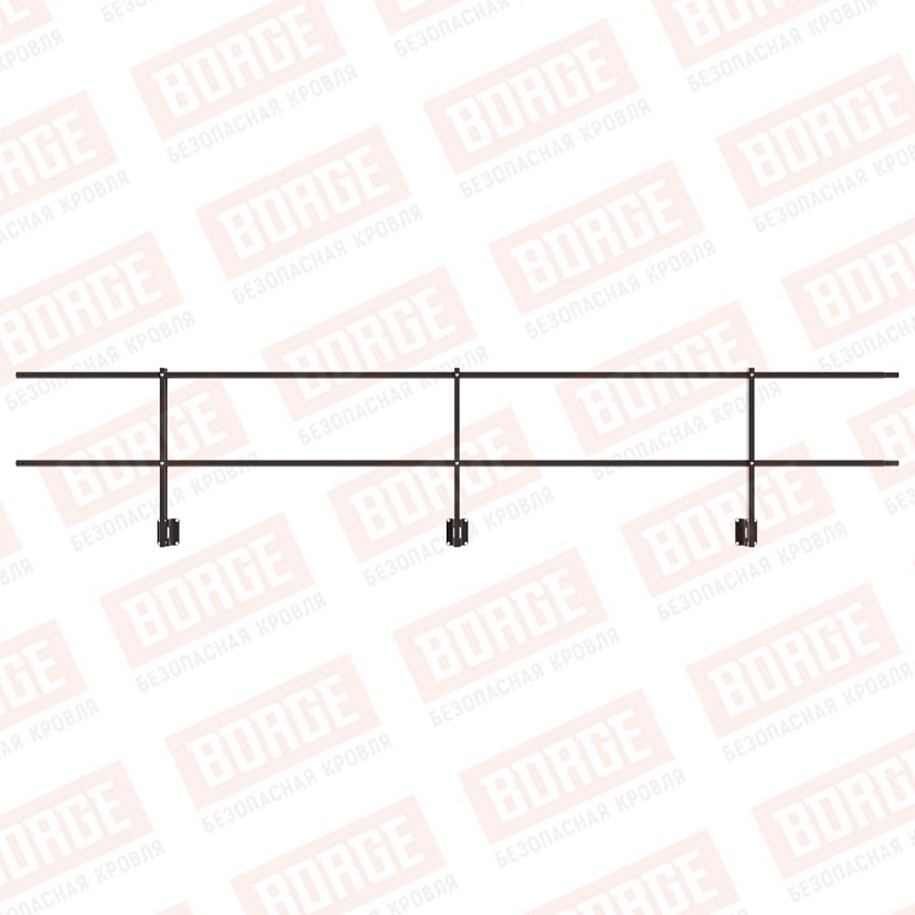 Ограждение парапетное NewLine H-60см, 3м, серо-коричневый (RR 32)