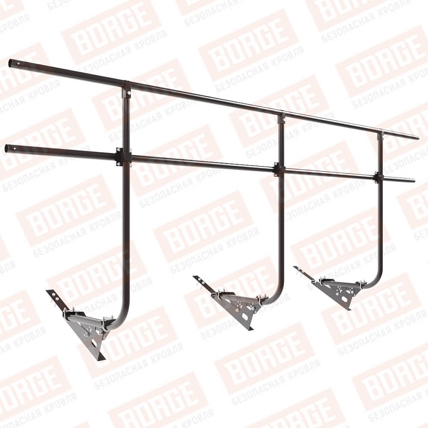 Ограждение кровельное BORGE H-120см, 3м, для композитной черепицы, серо-коричневый (RR 32)