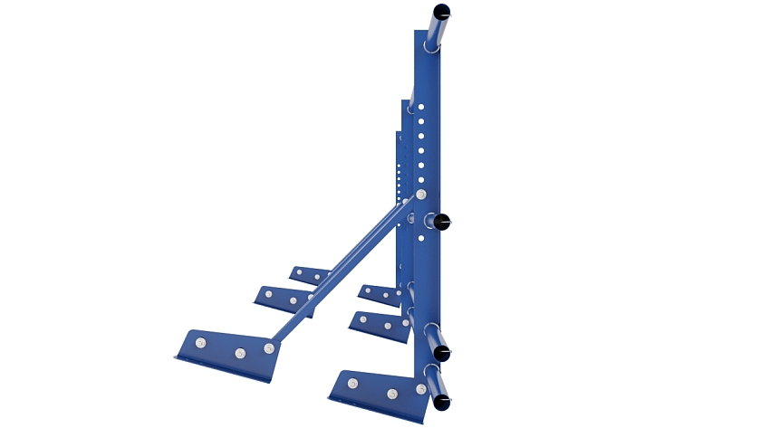Ограждение кровельное NewLine H-60см, 3м, для фальц. кров., сигнально-синий (RAL 5005), с двумя доп. трубами