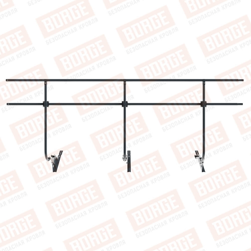 Ограждение кровельное BORGE H-120см, 3м, для черепичной кровли, антрацитово-серый (RAL 7016)