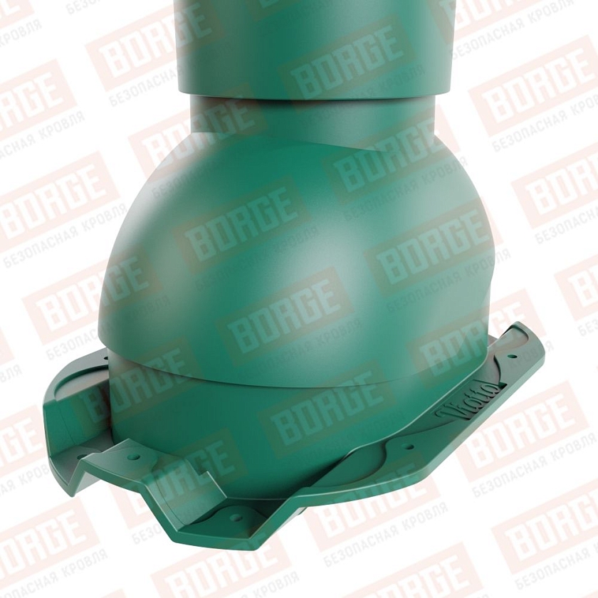 Труба вентиляционная Viotto, для профнастила С21, d-110мм, h-550мм, неутепленная, зеленый мох (RAL 6005)