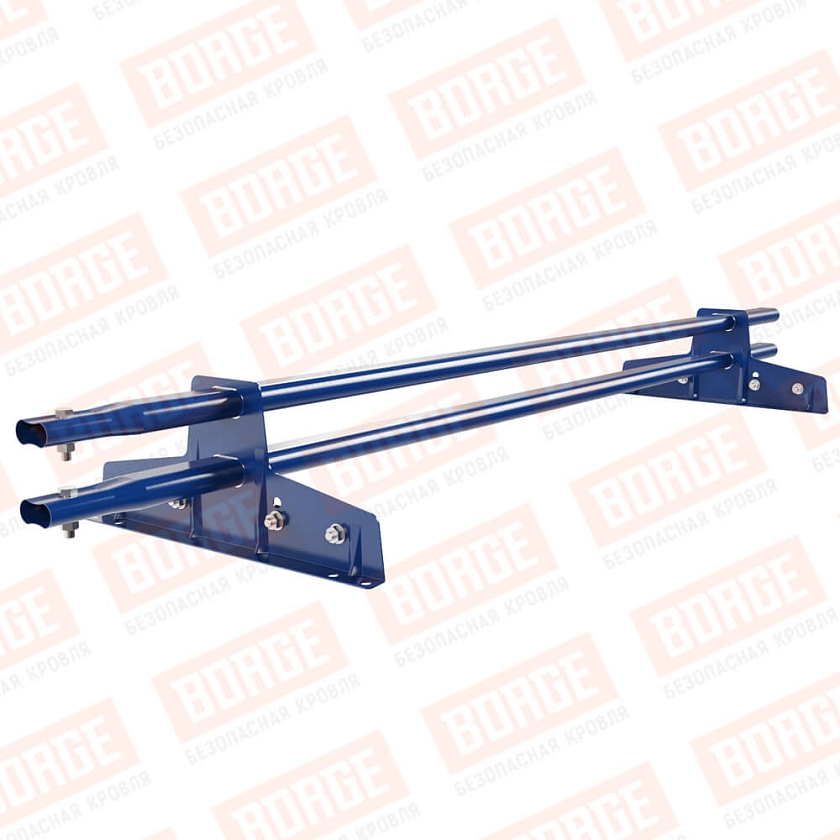 Снегозадержатель трубчатый Русский Рубеж 25х45мм, 1,5м, 2 опоры, для фальц. кров., сигнально-синий (RAL 5005)