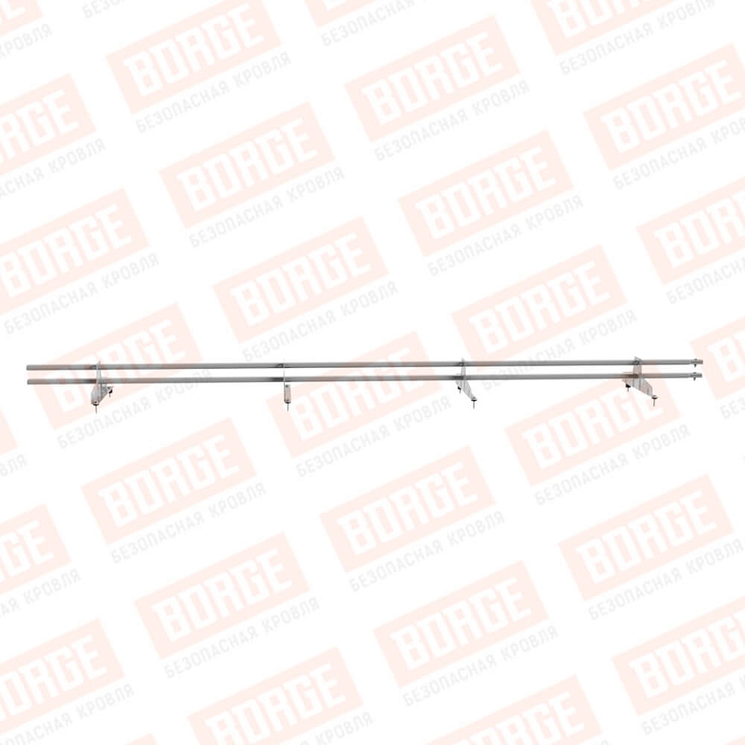 Снегозадержатель трубчатый BORGE 3м, 4 опоры, сигнально-серый (RAL 7004)