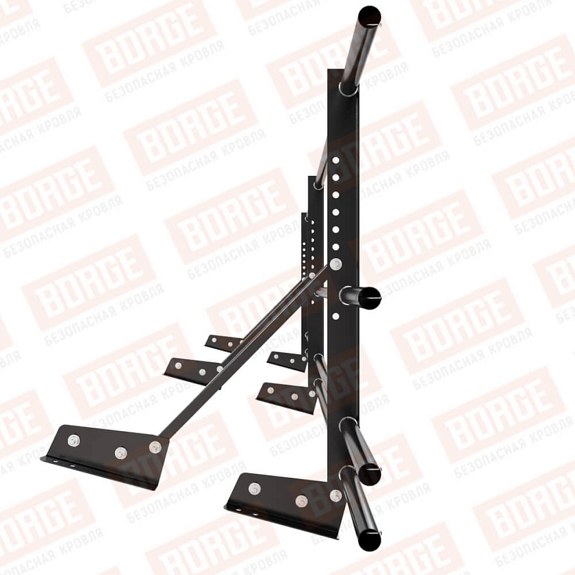 Ограждение декоративное NewLine H-60см, 3м, для фальц. кров., чёрный (RAL 9005), с двумя доп. трубами