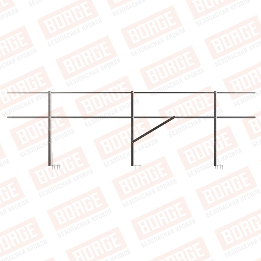 Ограждение плоских кровель Русский Рубеж Н-90, 3м, верхнее крепление, цинк