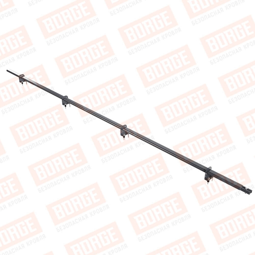 Снегозадержатель однотрубчатый BORGE 3м, 4 опоры, серый графит (RAL 7024 matt)