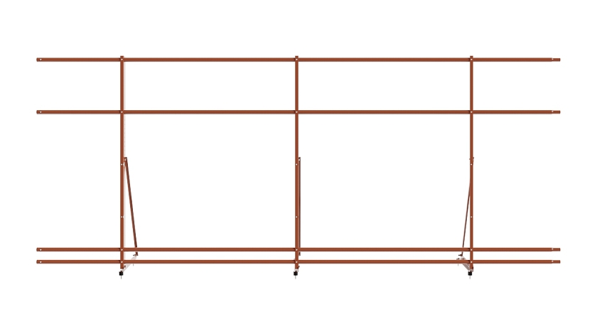 Ограждение кровельное NewLine H-120см, 3м, терракотовый (RAL 8004), с двумя доп. трубами