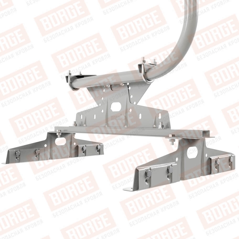 Ограждение кровельное BORGE H-90см, 3м, для параллельного фальца, бело-алюминиевый (RAL 9006)