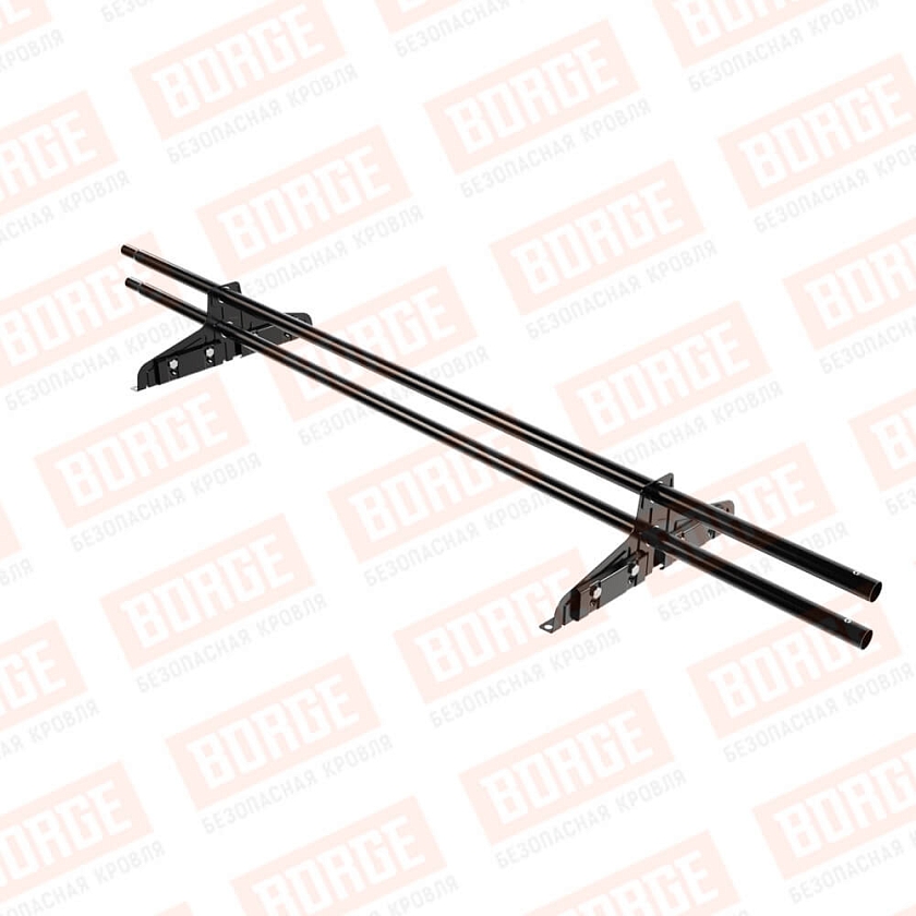 Снегозадержатель трубчатый Русский Рубеж D-25мм, 1,5м, 2 опоры, для фальц. кров., чёрный (RAL 9005)