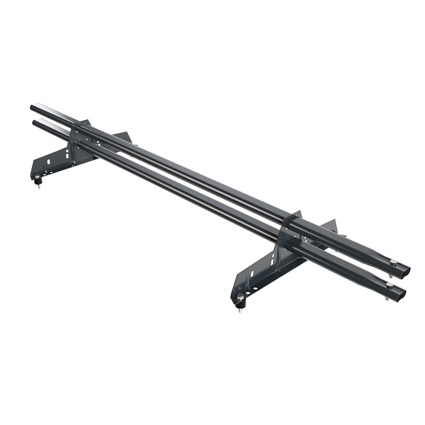 Снегозадержатель трубчатый Русский Рубеж 25х45мм, 1,5м, 2 опоры, антрацитово-серый (RAL 7016)