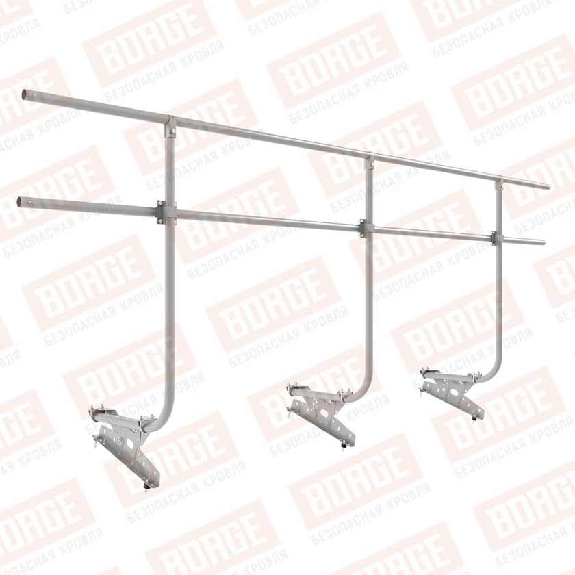 Ограждение кровельное BORGE H-120см, 3м, сигнально-серый (RAL 7004)