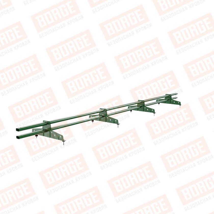 Снегозадержатель трубчатый BORGE 3м, 4 опоры, лиственно-зеленый (RAL 6002)