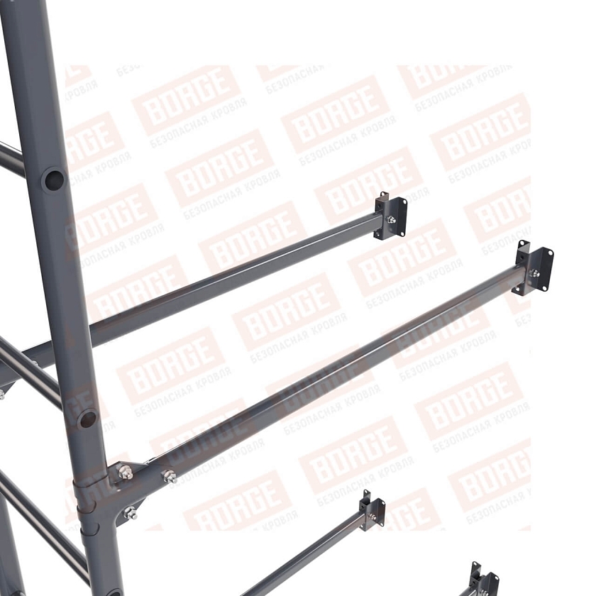 Комплект лестница фасадная BORGE (нижняя секция), 1,8м, серый графит (RAL 7024 matt)