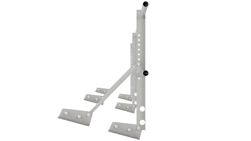 Ограждение кровельное NewLine H-60см, 3м, для фальцевой кровли, бело-алюминиевый (RAL 9006)