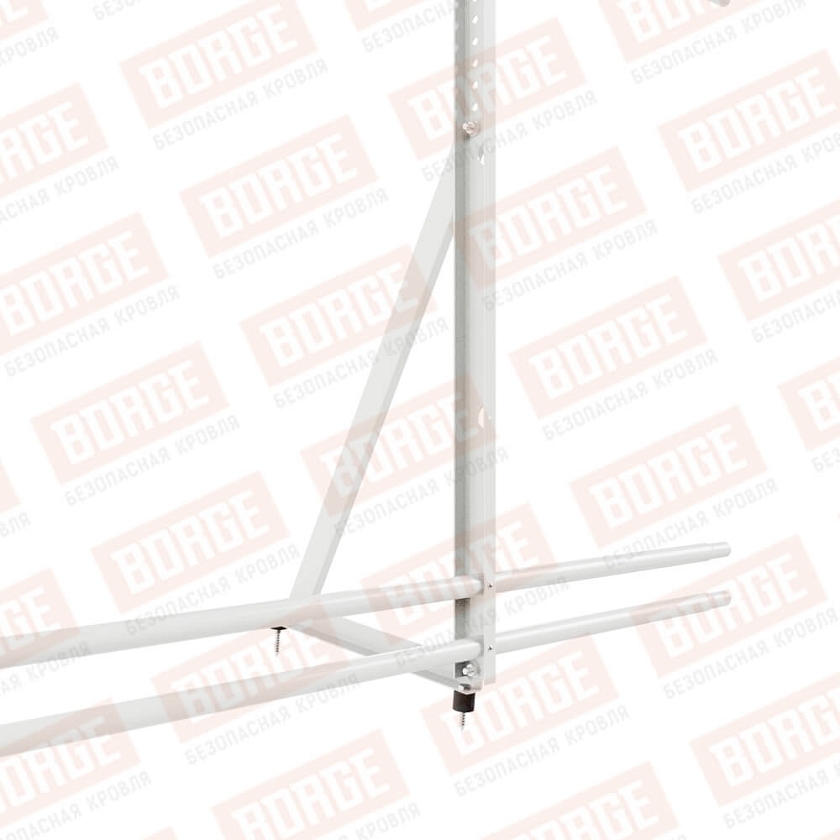 Ограждение кровельное Русский Рубеж H-120см, 3м, сигнально-белый (RAL 9003), с двумя доп. трубами